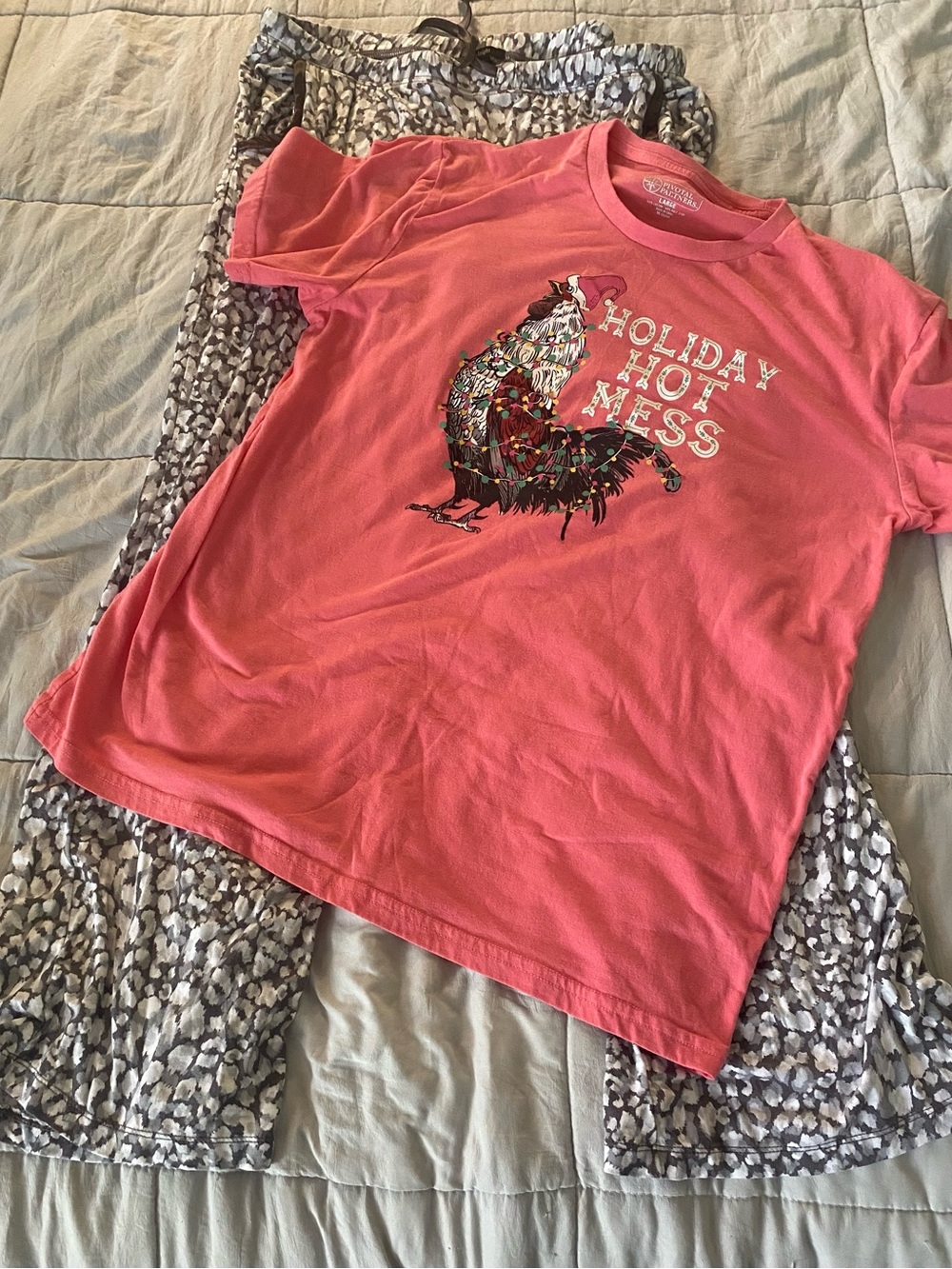 Holiday Graphic Pink women’s Tee - "Holiday Hot Mess"